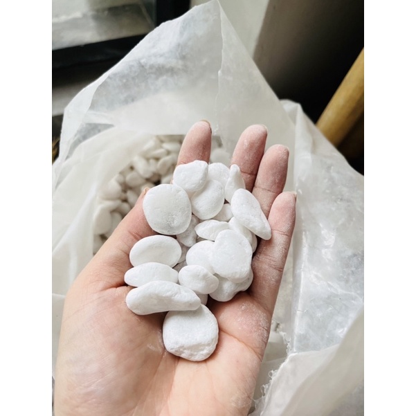 Sỏi trắng trang trí bể cá, tiểu cảnh, chậu cây