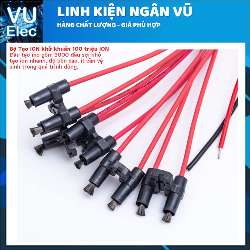 Máy tạo ion âm lọc không khí điện áp 12V  cực an toàn - MS-FA7000 bộ 10 râu, 100 triệu Ion,  bảo hành 3T