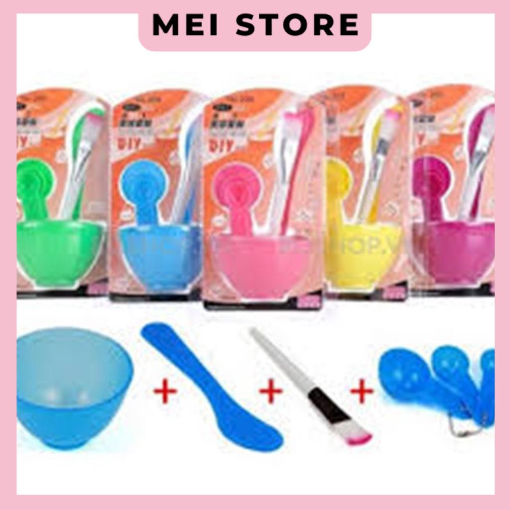 Bộ Dụng Cụ Chén Cọ Muỗng Trộn Mặt Nạ Đắp Mặt Tại Nhà 4in1 Tiện Lợi