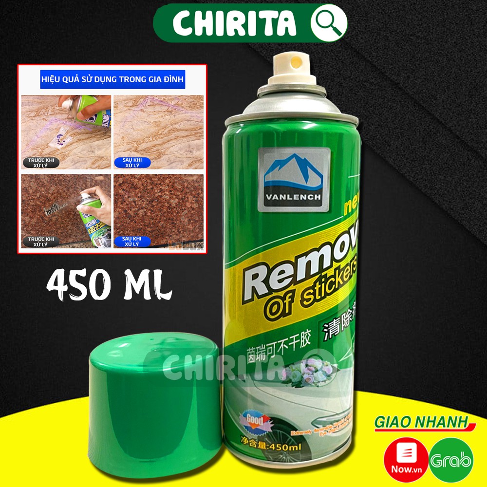 Chai Xịt Tẩy Keo REMOVE Đa Năng 450ml - Xịt Tẩy Keo 3M, Băng Dính, Nhựa Đường, Tem Dán, CHIRITA