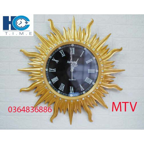 Đồng hồ treo tường trang trí cao cấp  Ông Mặt Trời MTV kích thước 65 cm
