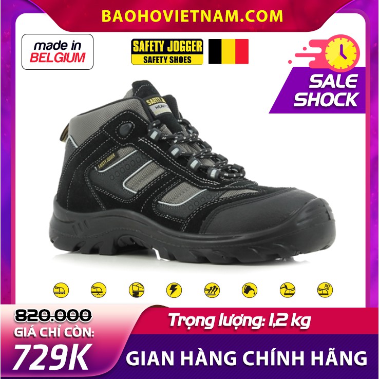 Giày Bảo Hộ Lao Động Jogger Climber S3 chính hãng siêu bền mũi thép chống đinh đế cao su chống trơn trượt | BigBuy360 - bigbuy360.vn