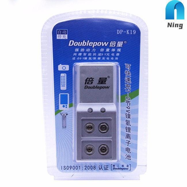 Ning Doublepow 2 Slots 9V Battery Charger Full Automatic Stop Charging Charger for Rechargeable Batteries