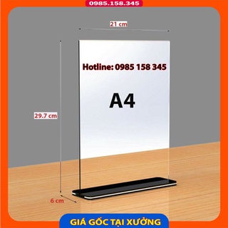 Menu mica A4,A5,A6,A7,B6,… Kệ menu để bàn Chữ T Đế lùa dùng trưng bày, quảng cáo, giới thiệu sản phẩm (Tặng kèm quà )