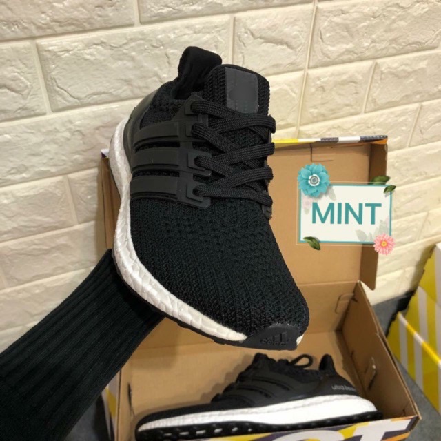 (Video cận cảnh) Giày Sneaker Ultra boost 4.0 Đen Trắng
