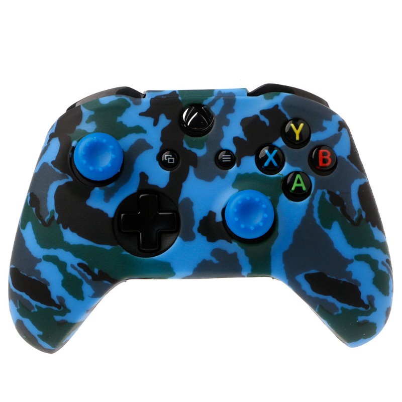 Bộ Vỏ Bọc Tay Cầm Chơi Game Xbox One X S Bằng Silicon Họa Tiết Rằn Ri + 2 Nút Bấm