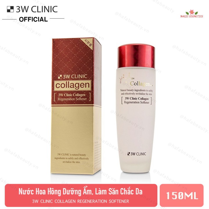 [Mã giảm giá] Nước Hoa Hồng Dưỡng Săn Chắc Da Chống Lão Hóa 3W Clinic Collagen Regeneration Softener 150ml