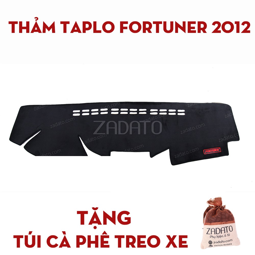 Thảm Taplo Toyota Fortuner - Thảm Chống Nóng Taplo Lông Cừu - TẶNG: Túi Cafe Treo Xe