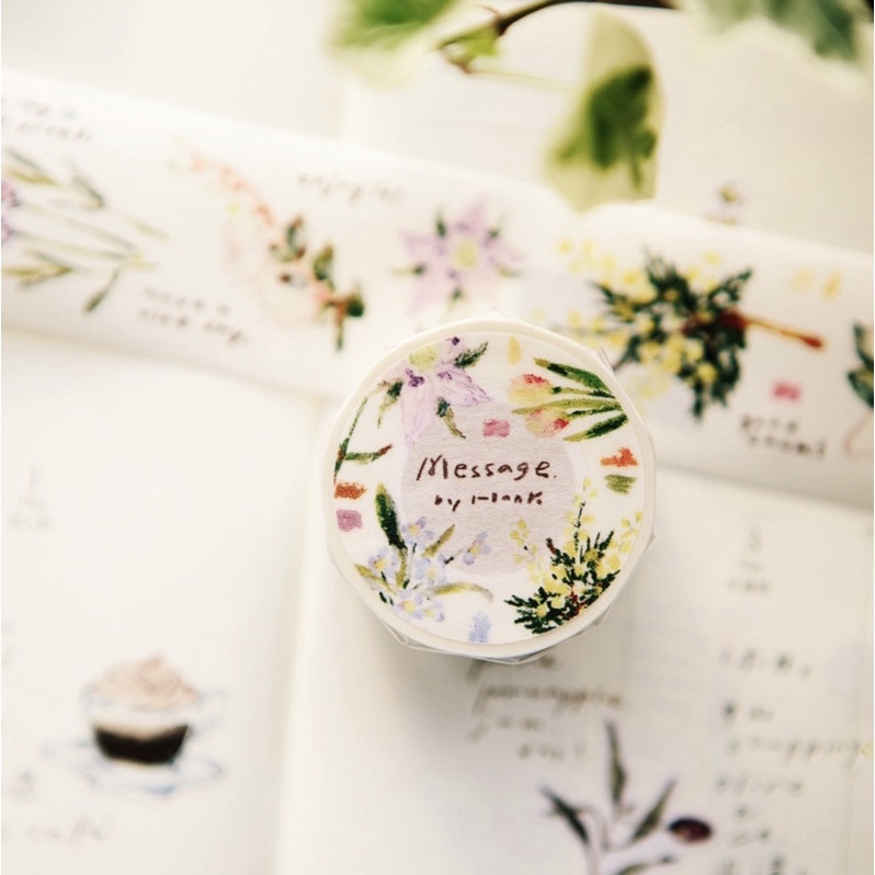 (Chiết theo chu kỳ) Băng dính washi tape hoạ tiết Message của OURS #1