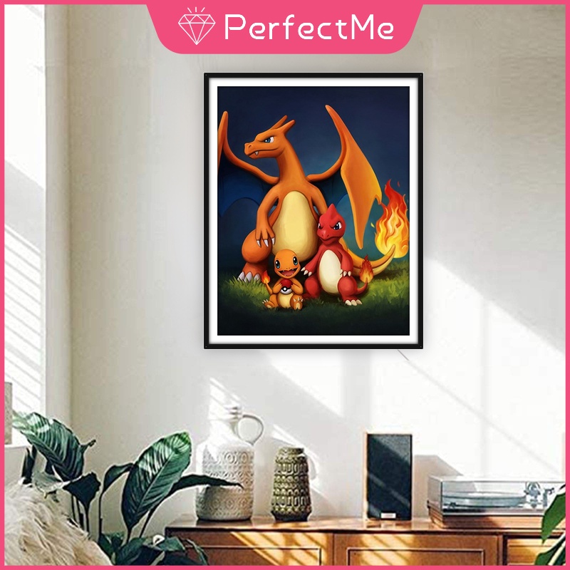 Bộ Tranh Đính Đá 5D Tự Làm Hình Pokemon 40x50cm Trang Trí Nhà Cửa