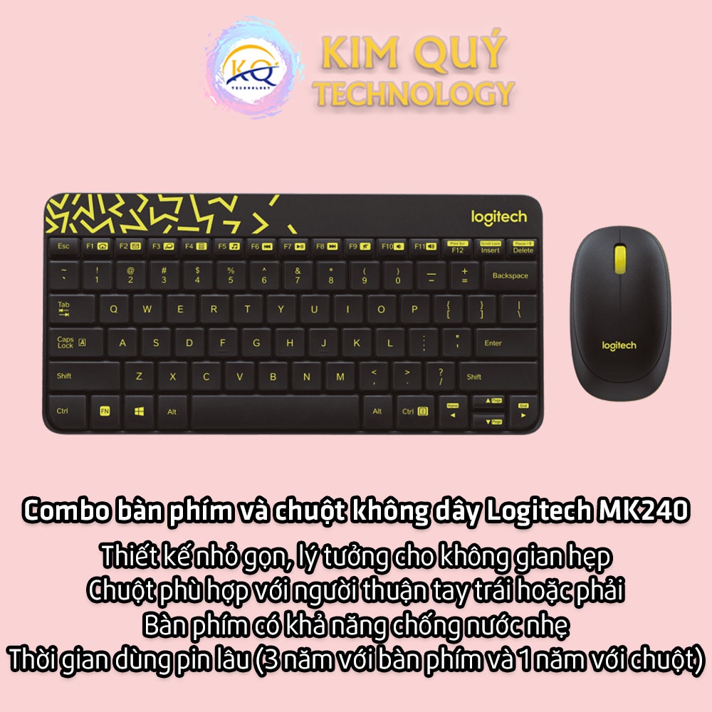 Combo bàn phím + chuột không dây Logitech MK240