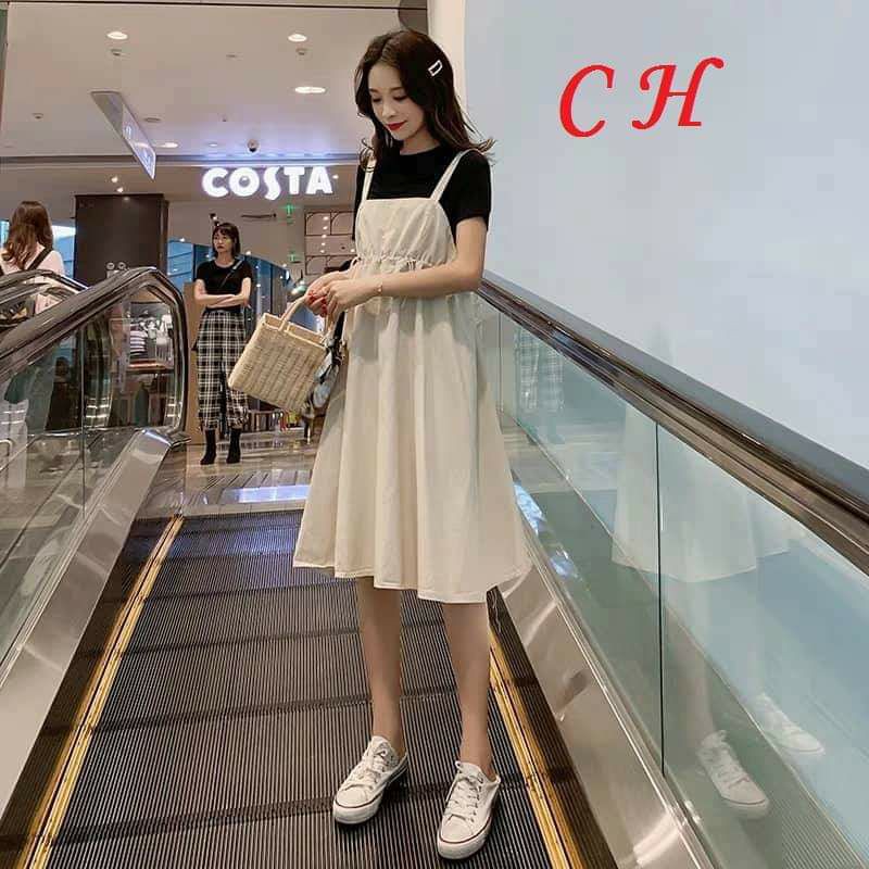 yếm váy chun eo rút điều chỉnh đẹp mê ly😍