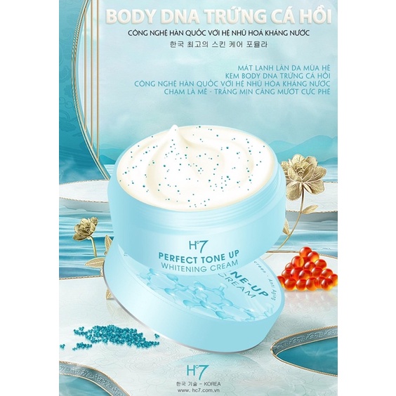 Kem body hc7 trứng cá hồi có hạt kích trắng tảo biển Huyền Cò hũ 250gram