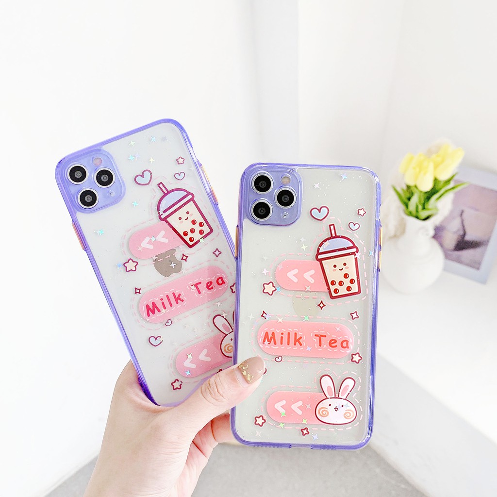 Ốp lưng iphone Milk Tea viền màu 5/5s/6/6plus/6s/6splus/7/7plus/8/8plus/x/xr/xs/11/12/pro/max/plus/promax | BigBuy360 - bigbuy360.vn