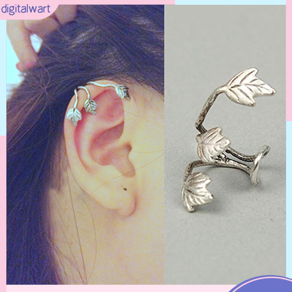 Khuyên vành tai đơn họa tiết chiếc lá phong cách cổ điển cá tính thời trang dành cho nữ