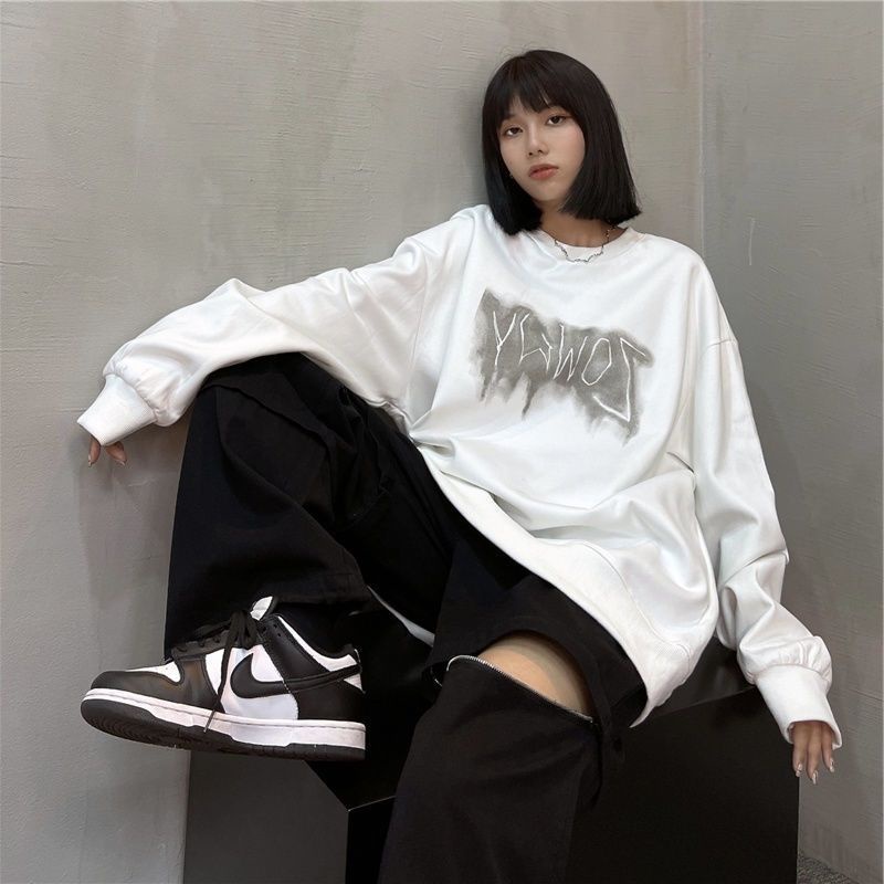 Áo sweater lót bông hoodie chữ ZOWWY in 2 mặt unisex nam nữ cá tính hip hop Châu Âu