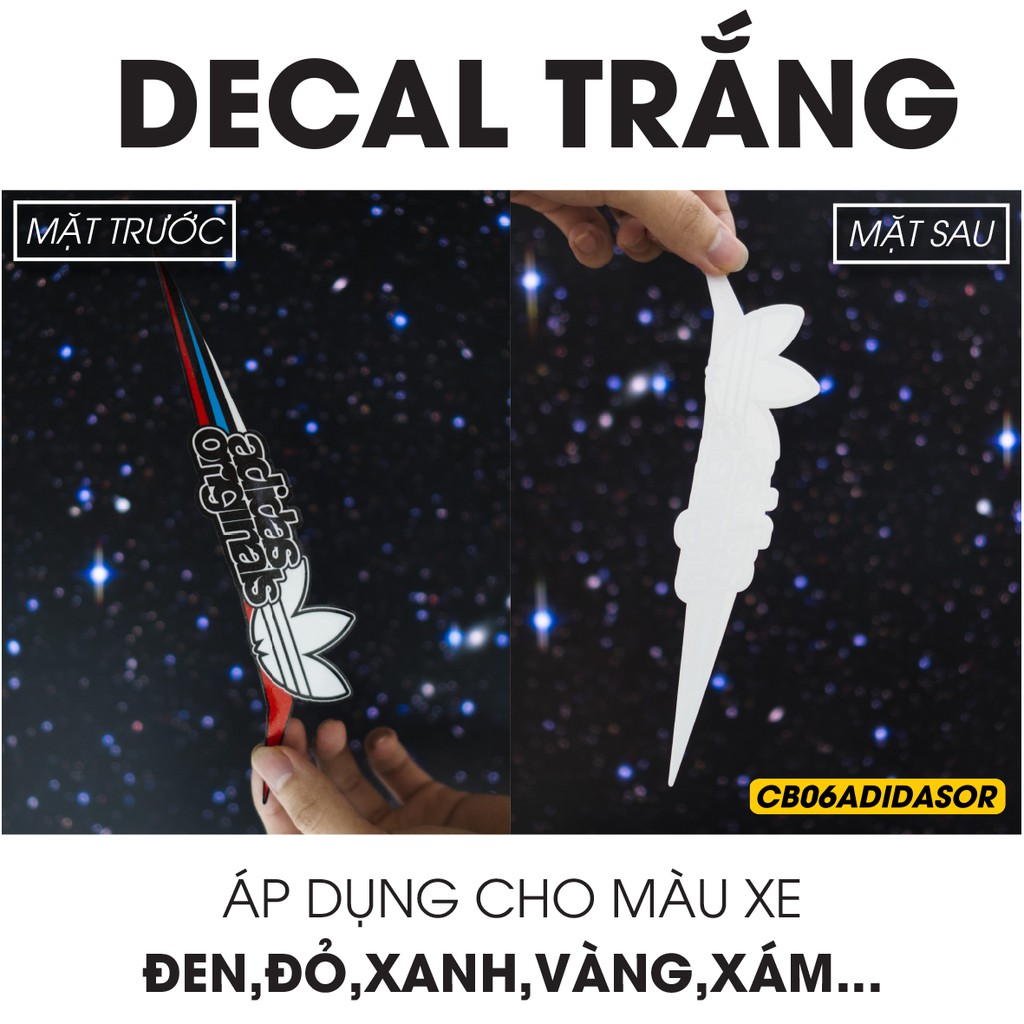 Tem Chế Xe Máy Adidas OR Dán Đa Vị Trí | 2CB06ADIDASOR | Decal Rời Dán Nhiều Vị Trí Trên Xe