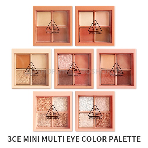 Bảng phấn mắt lì và nhũ siêu lấp lánh 4 ô cao cấp 3C.E Mini Multi Eye Color Palette - CHÍNH HÃNG