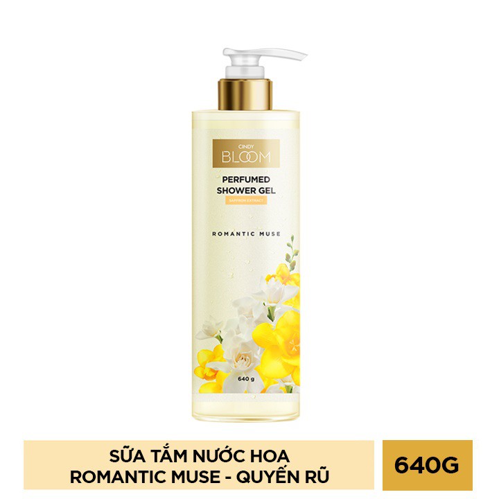 Sữa Tắm Nước Hoa Cindy Bloom 640g Giữ Ẩm Dưỡng Trắng Làm Sạch Bụi Bẩn Lưu Hương 24h Hàng Chính Hãng - HT177