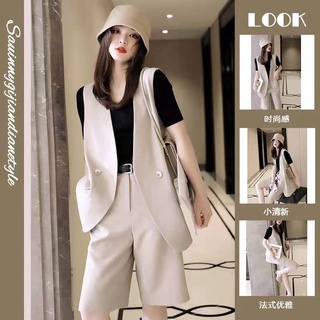 Set áo vest + áo vest + quần dài thời trang nữ tính