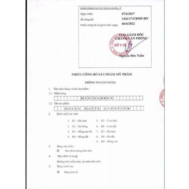 Son Roses Chính Hãng FULL 9 Màu