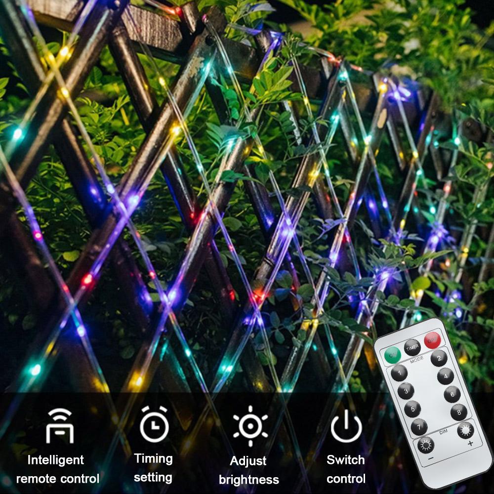 BORAG Dây Đèn LED 10M 100 Bóng Hình Ống PVC Chống Nước Trang Trí Nhà Cửa