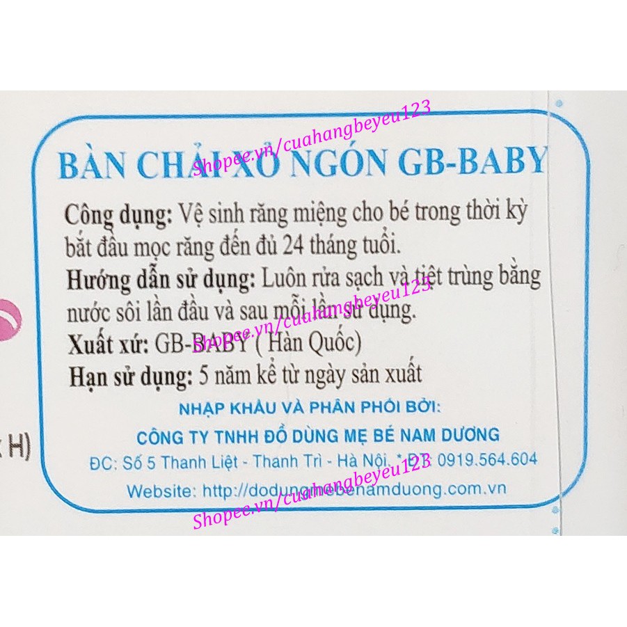 Bàn chải đánh răng silicone mềm xỏ ngón , rơ lưỡi Kèm hộp đựng GB BABY - Vệ sinh răng miệng cho bé