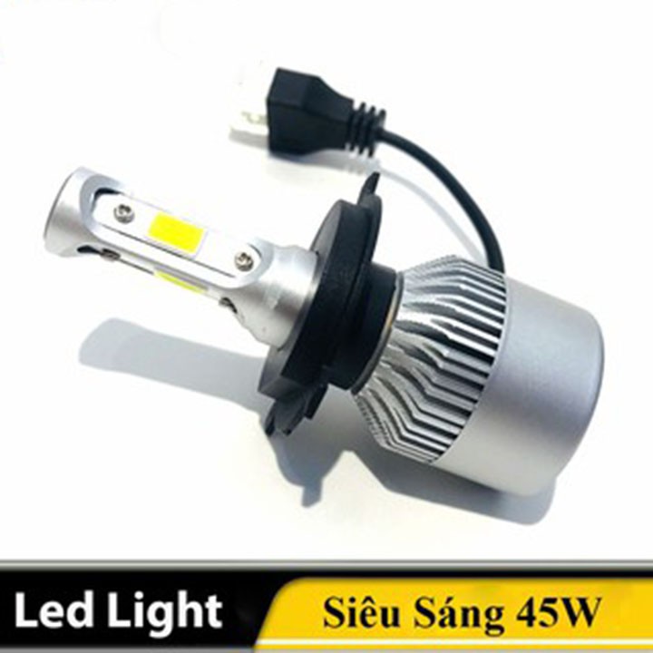 Đèn pha C6 3 tim chân H4, đèn led pha xe máy, ánh sáng cực tốt chuyên lắp các loại xe ga xe số BẢO HÀNH 3 THÁNG-DC63T