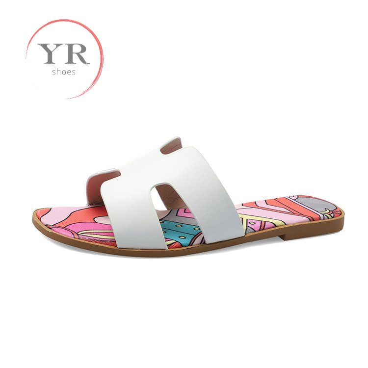 Dép Sandal Đế Bằng Hình Chữ H Thời Trang Cổ Điển Cho Nữ