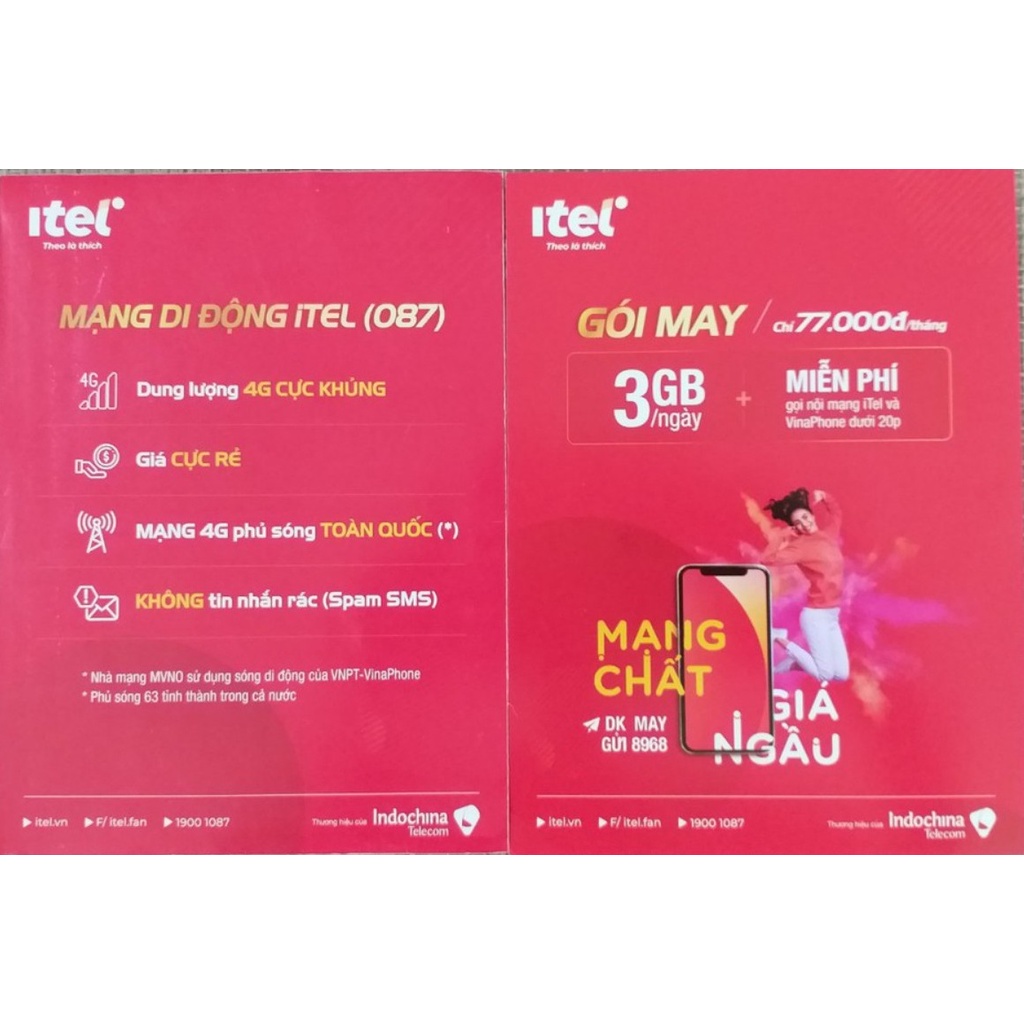 Sim Số Đẹp iTel 087 VIP