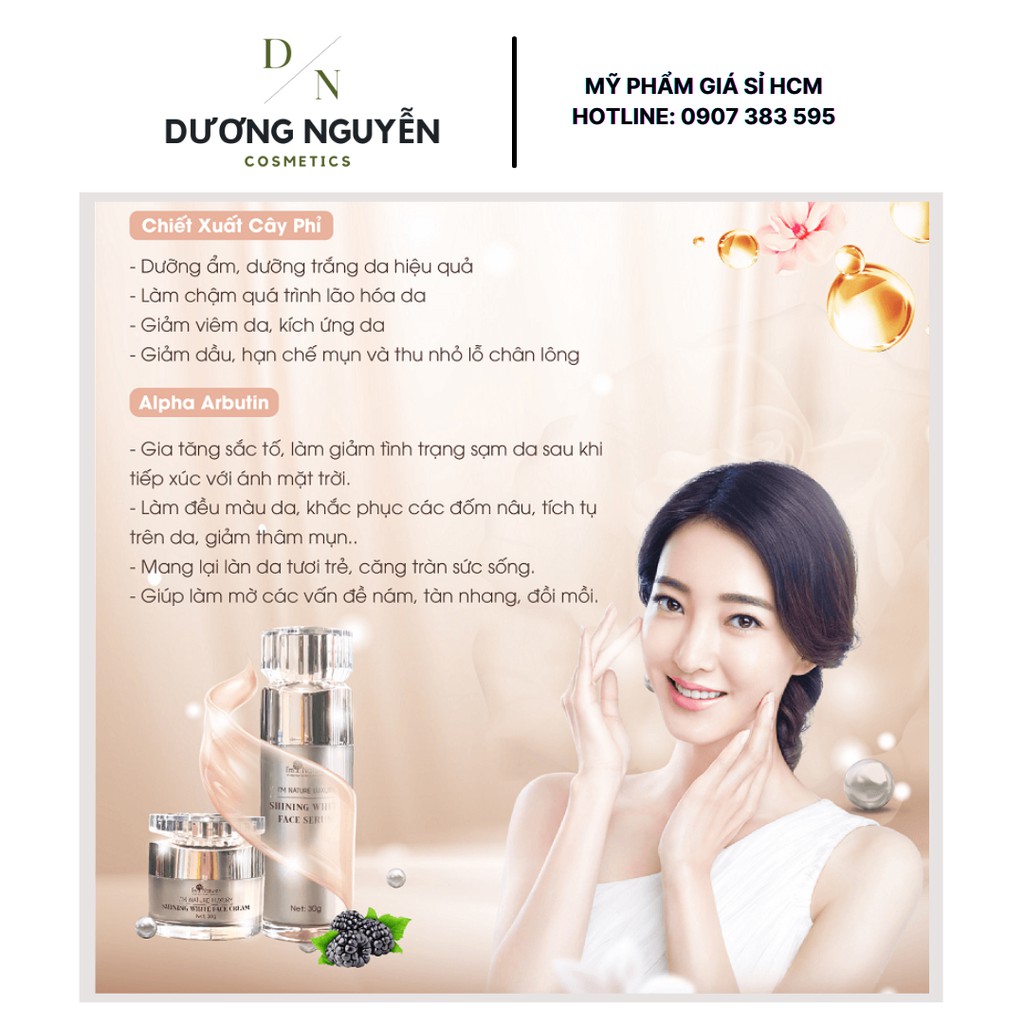 (+Quà) Bộ Kem Dưỡng Trắng Da Cao Cấp I'm Nature Luxury Shining White 60gr