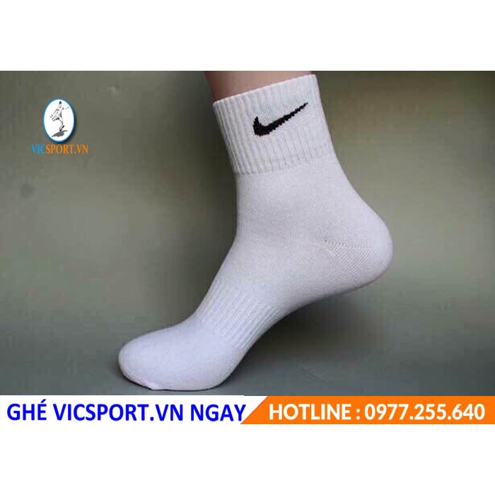Vớ, Tất Dệt Kim Ngắn Đen, Trắng Thể Thao Bóng Đá Nike, Adidas Cao Cấp - Vicsportvn