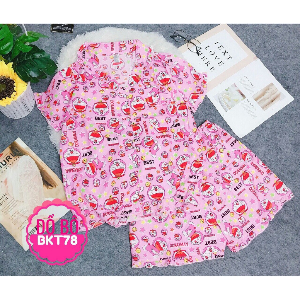 Đồ Bộ PIJAMA Hình ĐôRêMon Đi Biển Mặc Nhà Mặc Ngủ Dưới 50kg SIÊU SALE !! SIÊU SALE !! FREE SHIP