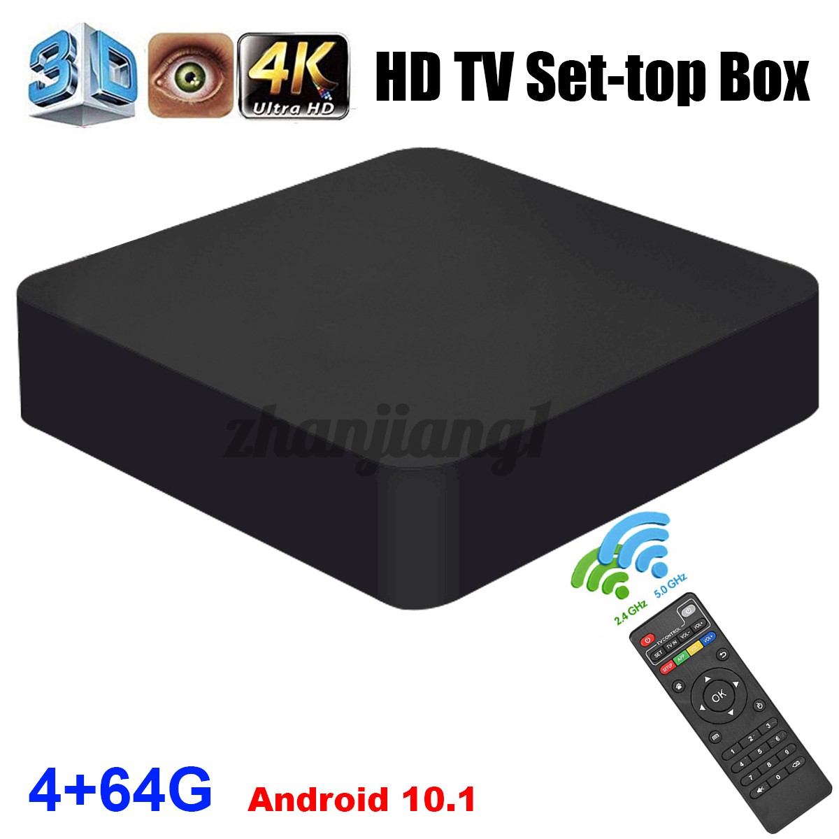 Thiết Bị Chuyển Đổi Tv Thường Thành Smart Tv Mx9 Tv Box 4k Android 10.1 5g 3d Wifi 4 + 64gb Quad Core