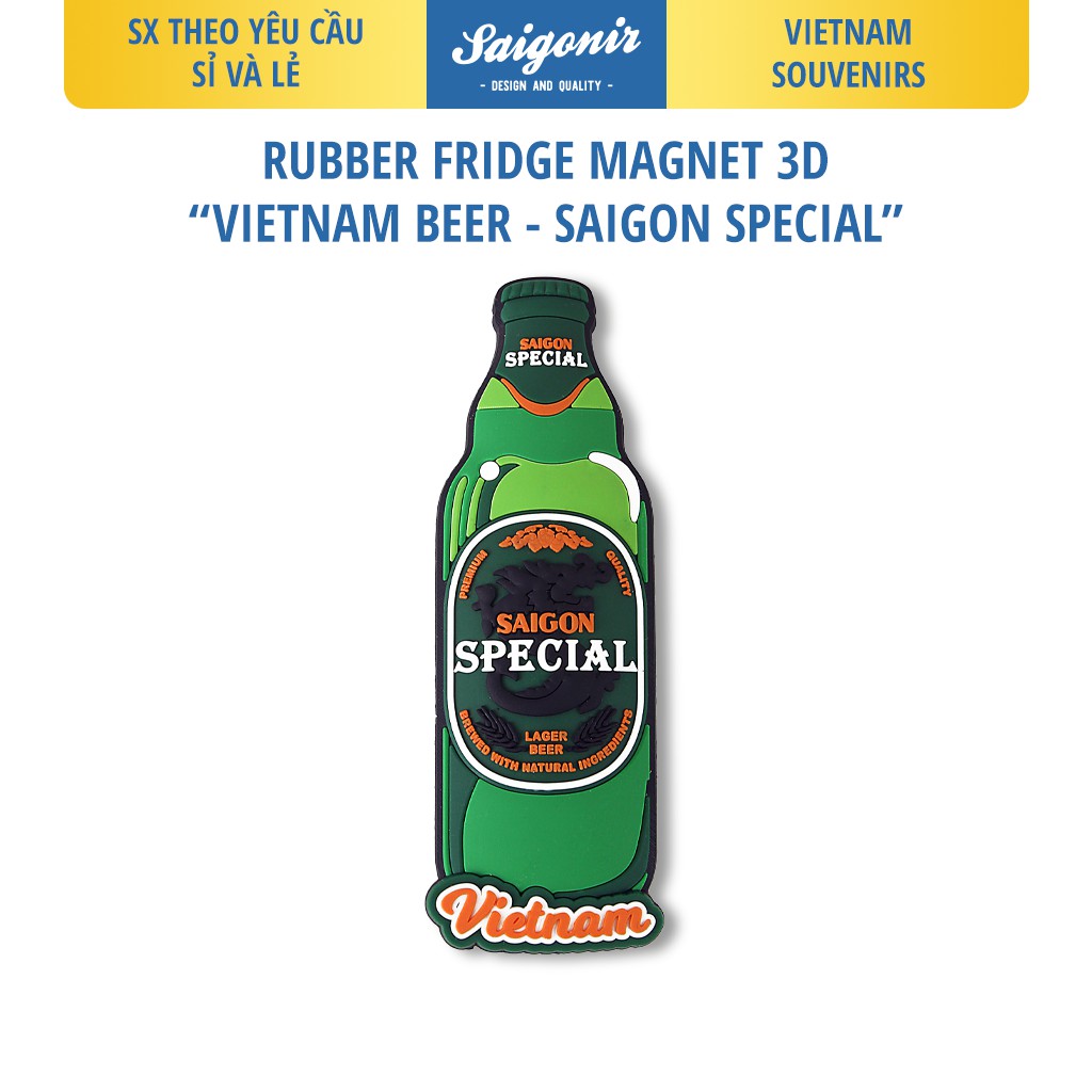 Sỉ và Lẻ Nam châm Tủ Lạnh Chất Liệu Nhựa Dẻo Saigonir - Hình Ảnh Chai Bia Saigon Special - Quà lưu niệm Việt Nam