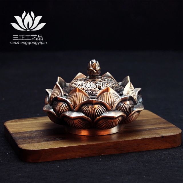 Lư xông trầm hoa sen size lớn tặng kèm hồ lô & 2 vòng khoanh trầm | BigBuy360 - bigbuy360.vn