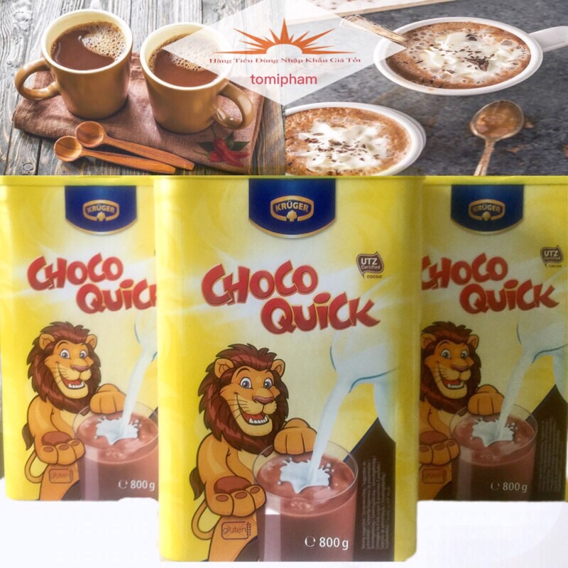 Bột Cacao Đức Choco Quick 800g-(Mẫu Mới) Cacao Nguyên Chất Dạng Bột Socola Hoà Tan Uống Liền,Pha Sữa-Gemany