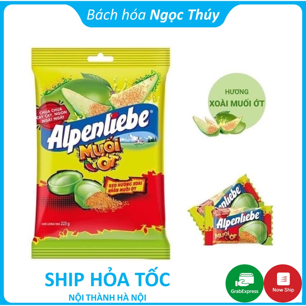 Kẹo Alpenliebe Hương Xoài Nhân Muối Ớt 223g (Gói 77 viên)