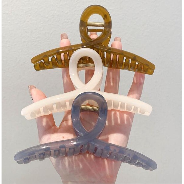 Kẹp Tóc Hình Cá Mập Trong Suốt Cỡ Lớn Phong Cách Hàn Quốc Thời Trang Cho Nữ 2022