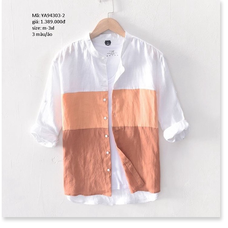 ÁO SƠ MI NAM CỔ TÀU CHẤT VẢI ĐŨI MÁT XỊN PHỐI 3 MÀU CỰC HOT [SUPER FASHION] | BigBuy360 - bigbuy360.vn