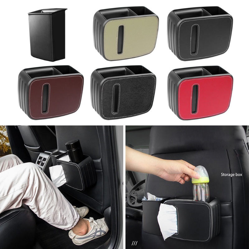 Hộp Đựng Khăn Giấy 2 Trong 1 Chống Rò Rỉ Thiết Kế Dễ Thương Tiện Dụng Dành Cho Xe Hơi