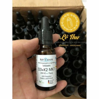 [Nội địa Đức] Vitamin D3+K2 MK7 hãng Fair&Pure
