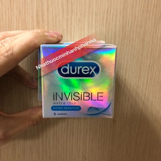 Bao cao su Durex Invisible Extra Thin (Hộp 3 cái )
