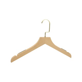 Móc gỗ không sơn treo quần áo 38cm (10 móc)