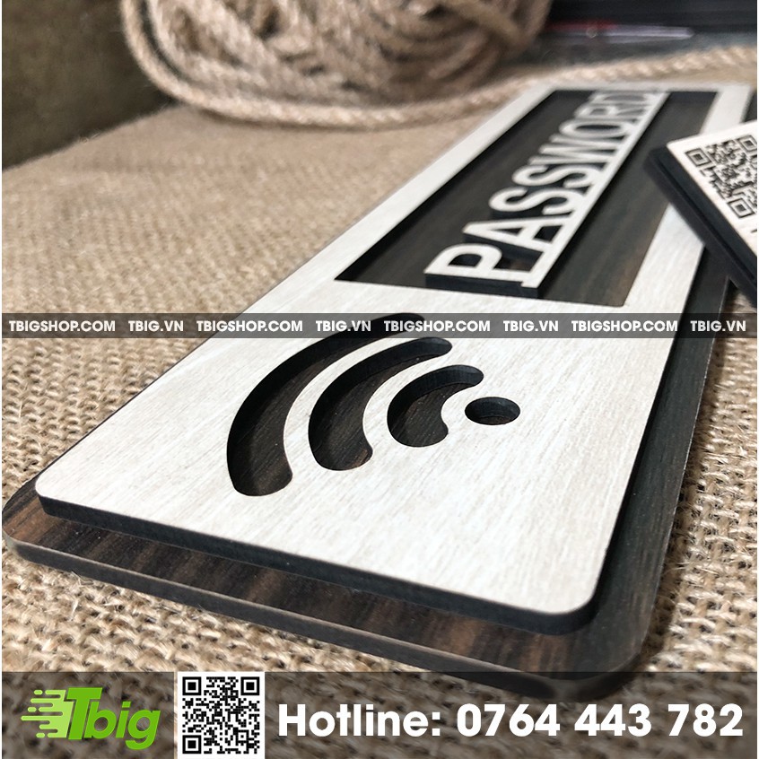 Bảng WIFI phong cách mới bằng gỗ 2 lớp (Nội dung theo yêu cầu) | BigBuy360 - bigbuy360.vn