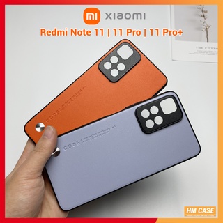 [Mã ELMS10 giảm 6% đơn 50K] Ốp lưng Xiaomi Redmi Note 11 5G / Redmi Note 11 Pro , Viền cam nhựa, Mặt lưng da, Viền dẻo