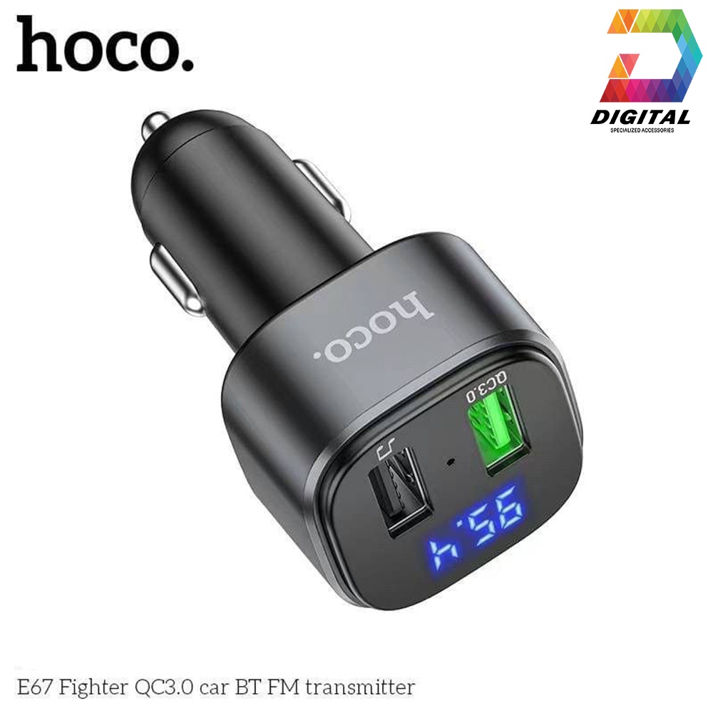 Tẩu Sạc Xe Hơi Đa Năng Hoco E67 Chính Hãng ( Sạc Nhanh 18W, Bluetooth 5.0, USB, TF Card/FM )