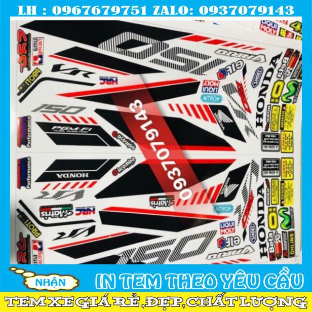 Tem rời Vario 2018 dán xe trắng