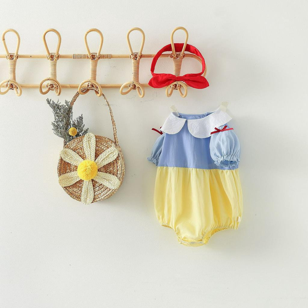 Bộ Bodysuit Một Mảnh Tay Ngắn Hình Bạch Tuyết Mùa Hè 2021 Cho Bé Sơ Sinh