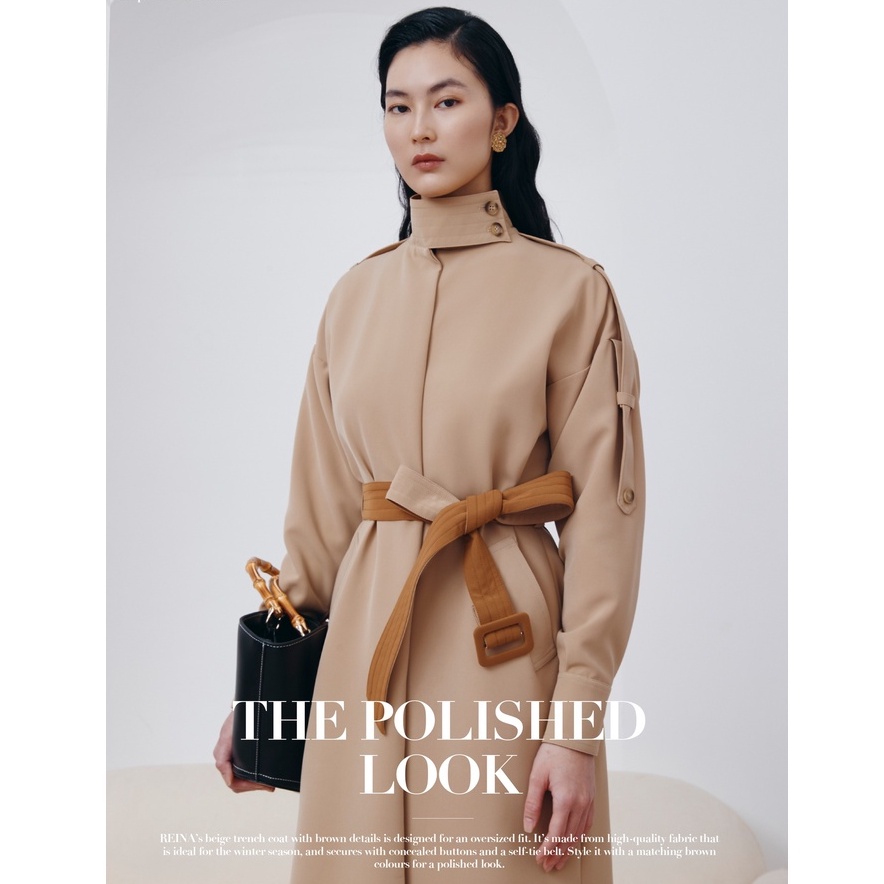 Mangto nude cổ cao phối đai nâu tây -  RA2152Nu | BigBuy360 - bigbuy360.vn